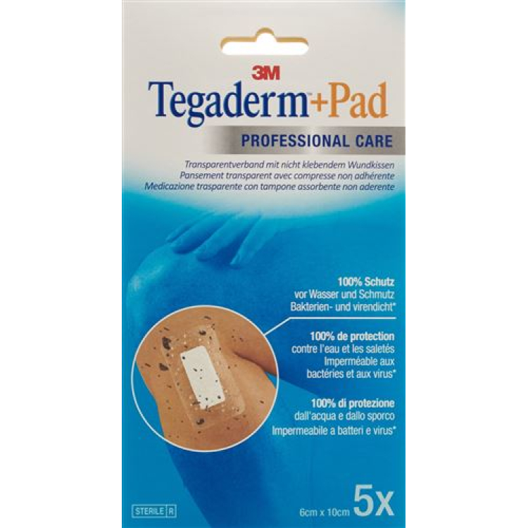 3M Tegaderm + Pad 6x10cm haavapadi 2,5x6cm 5 tk