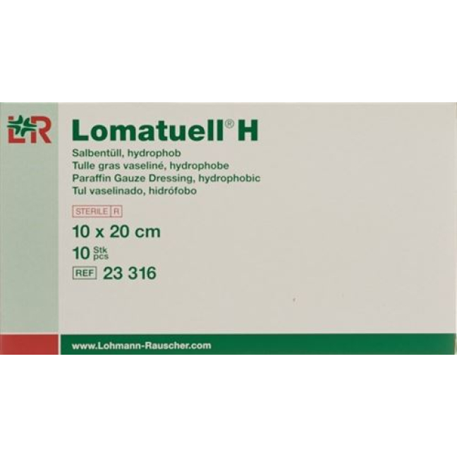 Lomatuell H Salbentüll 10x20cm sterile 10 pcs