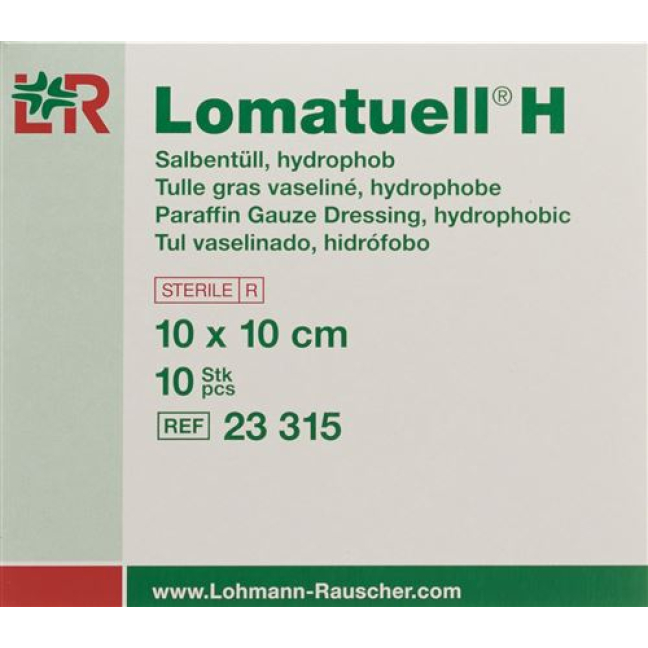 Lomatuell H Salbentüll 10x10cm 无菌 10 件