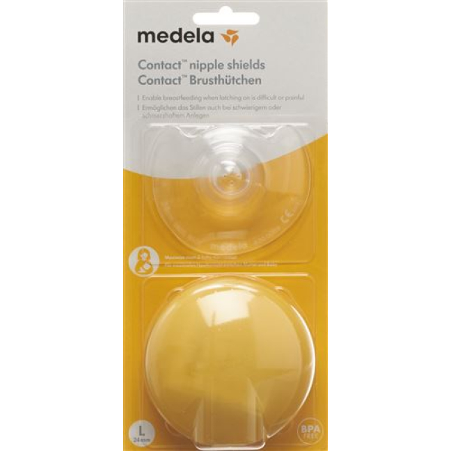 Medela Contact Nipple Shields L 24 мм қораппен 1 ​​жұп