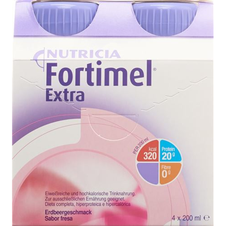 Fortimel Extra Strawberry 4 ბოთლი 200მლ