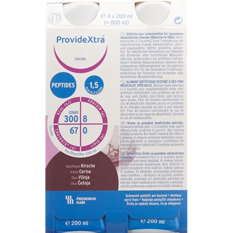 ProvideXtra DRINK Cerise 4 Bouteilles 200 ml