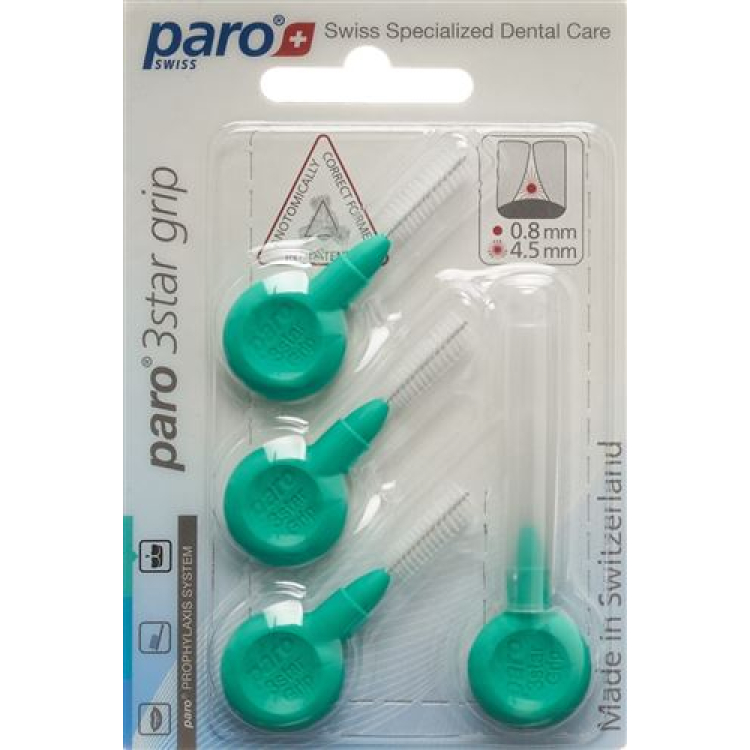 PARO 3STAR-GRIP 4.5 ملم اسطوانة خضراء متوسطة 4 قطع