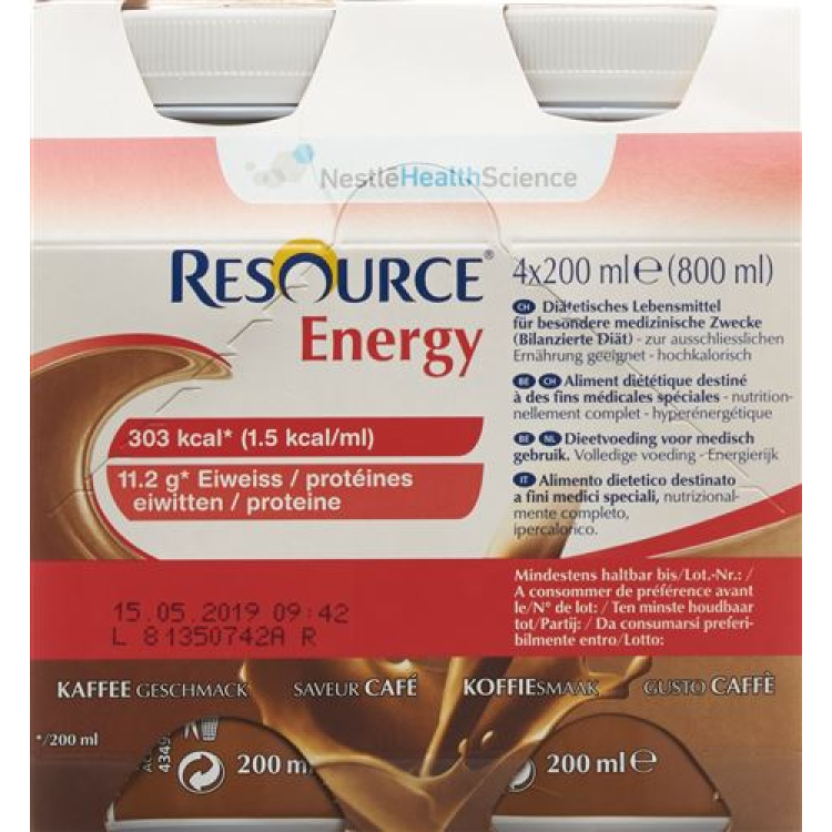 Ressource Energi Kaffe 4 Fl 200 ml