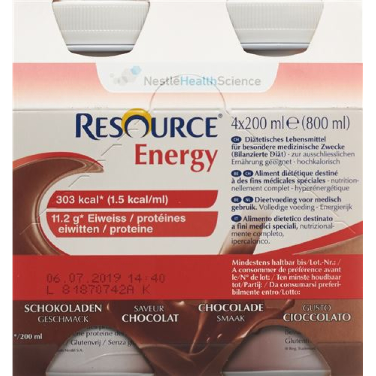 Resource Energy Chocolate 4 Fl 200 מ"ל