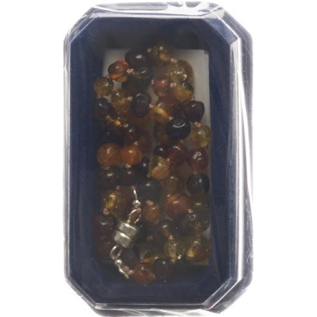 Kalung Amberstyle amber warna-warni mengkilat 36cm dengan magnet