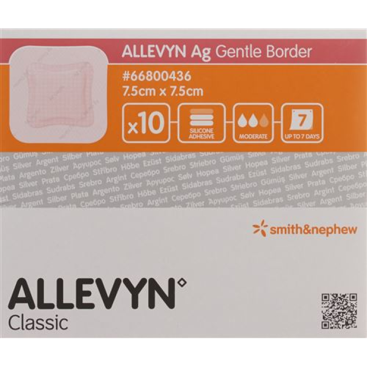 Penso para feridas Allevyn Ag GB 7,5x7,5cm 10 unid.