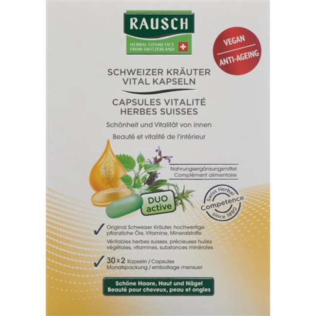 Rausch स्विस हर्बल वाइटैलिटी कैप्सूल 2 x 30 पीस
