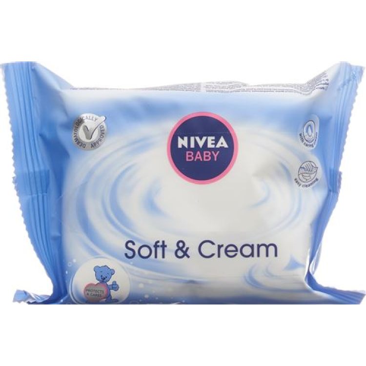 Nivea Baby Soft & Cream drėgnos servetėlės ​​kelioninės 20 vnt