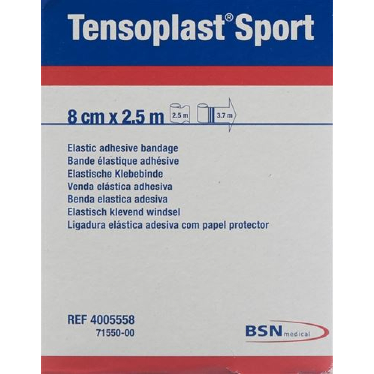 TENSOPLAST SPORT Elastisches Tape 8cmx2.5m