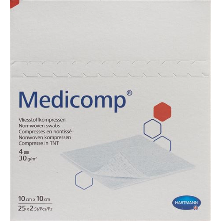 MEDICOMP fleecepakkaus 10x10cm 25 pussia 2 kpl