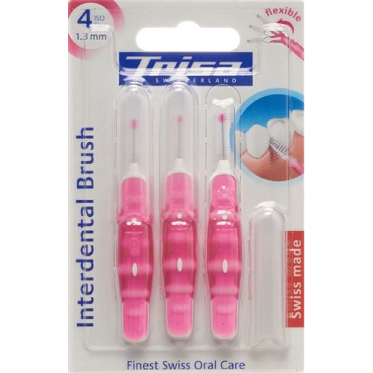 Trisa interdental brush ISO 4 1.3mm 3 ដុំ