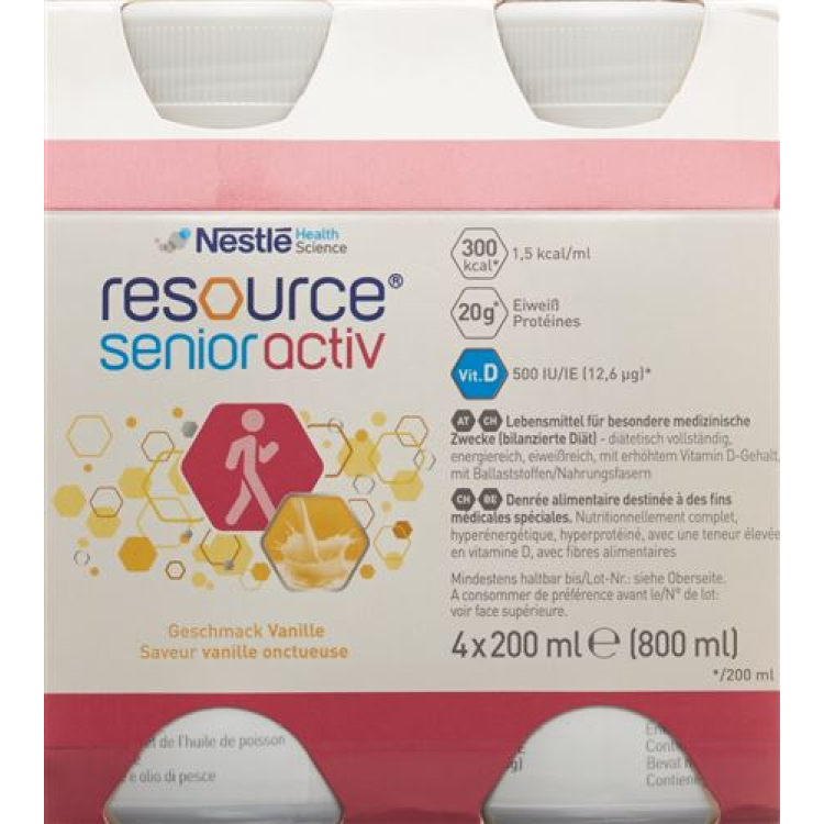 Ressurs SeniorActiv vanilje 4 Fl 200 ml