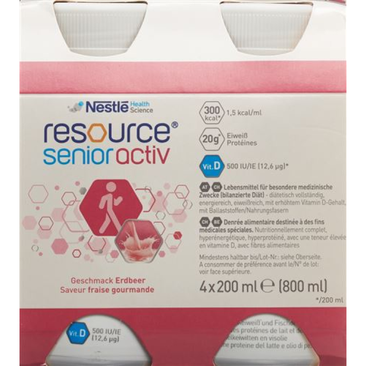 Resource SeniorActiv jahoda 4 Fl 200 ml