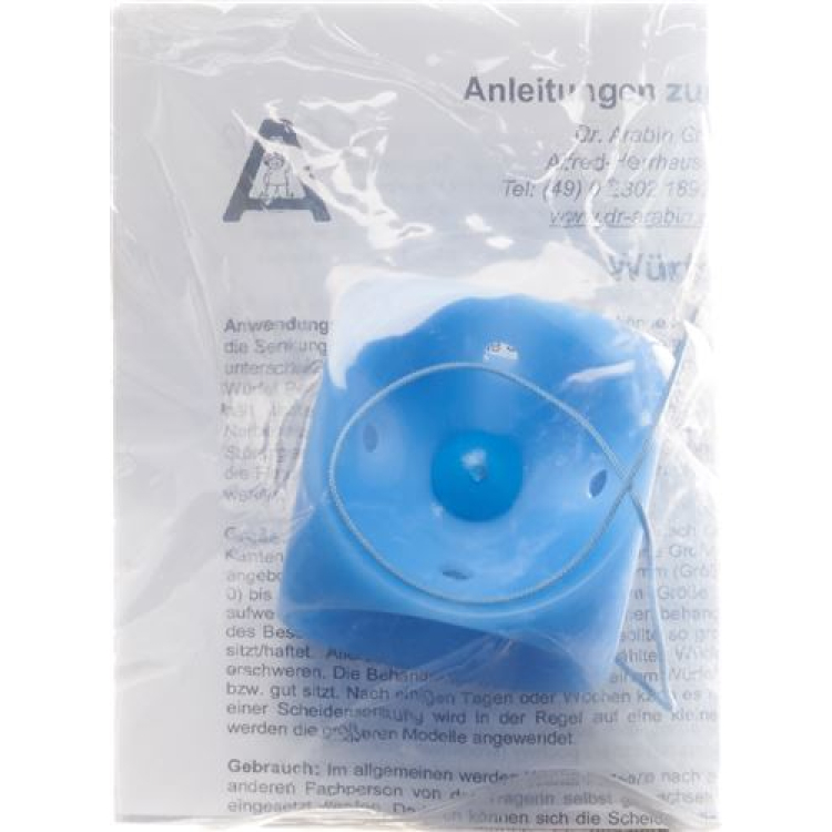 Aichele cube pessary size 4 41mm silicone màu xanh đục lỗ có nút