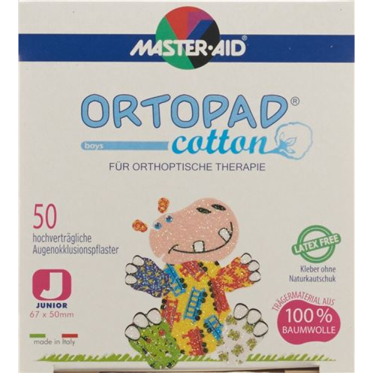 Ortopad Cotton Occlusionspflaster Junior Boy -2 года 50 шт.