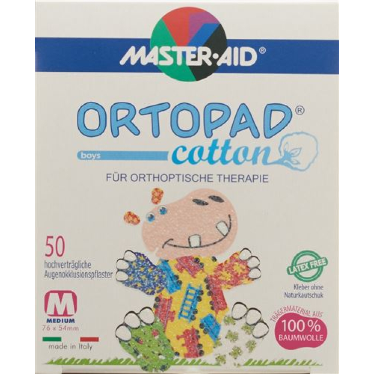 Ortopad Cotton Occlusionspflaster medium Niños 2-4 años 50 uds