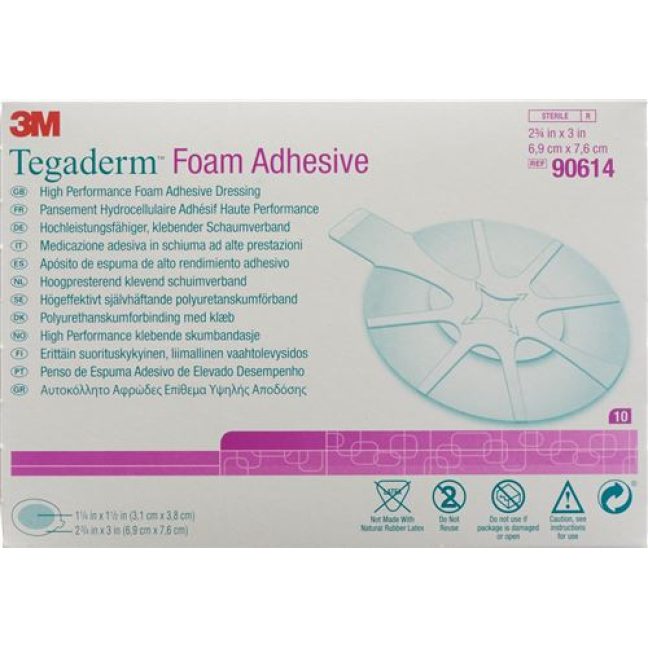 3M Tegaderm Foam Mini oval adhesive 10 pcs
