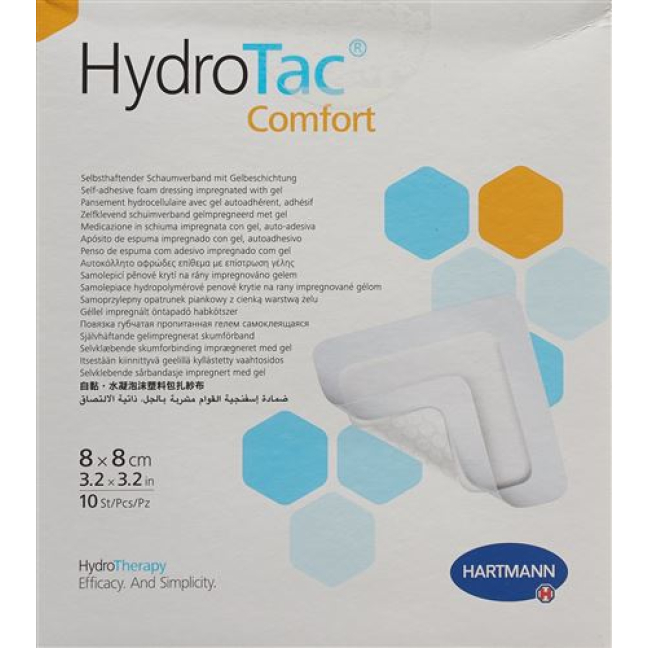 HydroTac Comfort yarani bog'lash 8x8 sm steril 10 dona