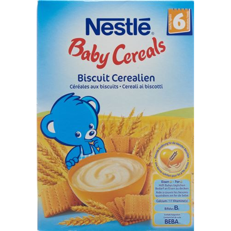 Biscoitos de Cereais Nestlé Baby 6 Meses 450g