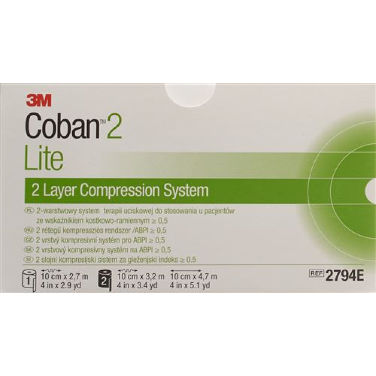 Set di sistemi di compressione a 2 strati 3M Coban 2 Lite