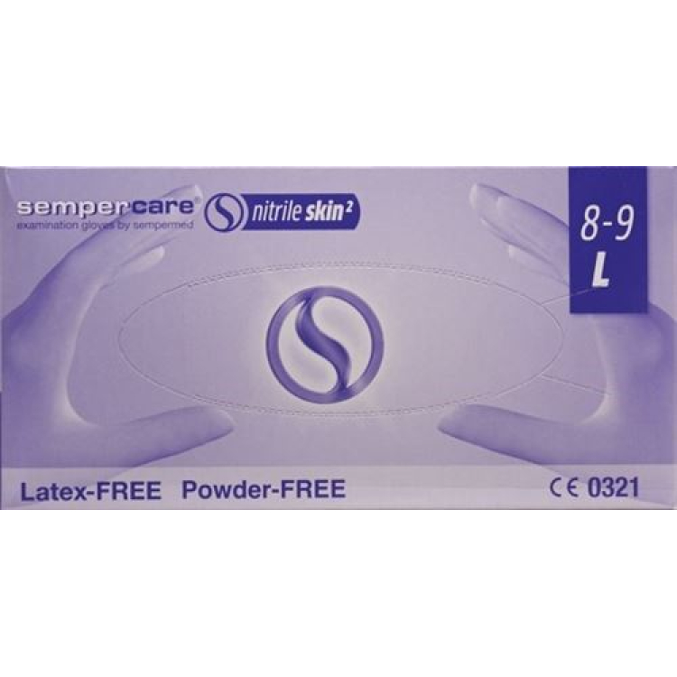 Sempercare Nitril qo'lqoplari Skin L kukunsiz steril 200 dona