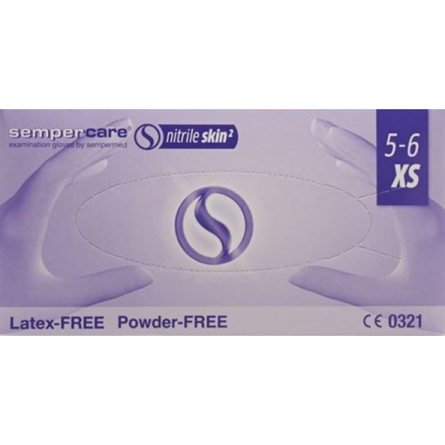 Sempercare Nitrile Gloves Skin XS Powder Free Sterile 200 pcs