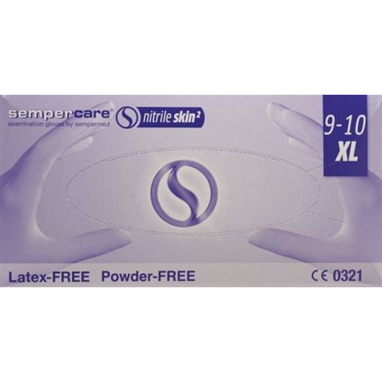 Рукавички Sempercare Nitrile Skin Gloves XL неопудрені нестерильні 180 шт.