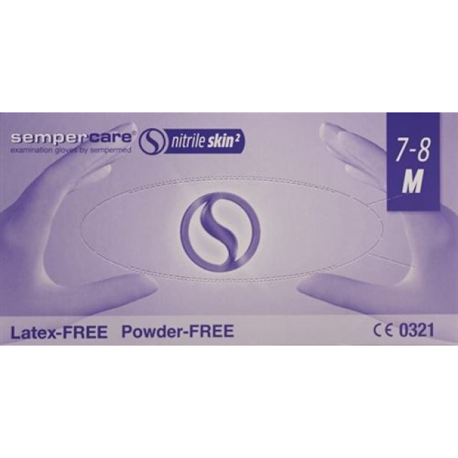 Sempercare Nitrile ձեռնոցներ Skin M առանց փոշի ստերիլ 200 հատ