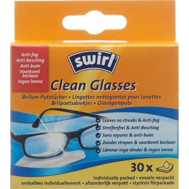 Salviette pulizia occhiali swirl 30 pz