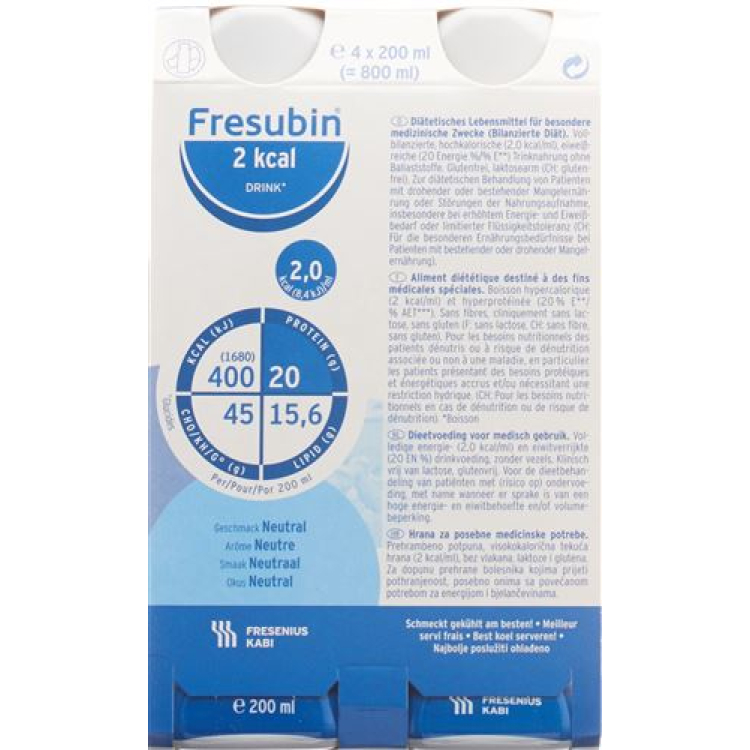 Fresubin 2 kcal NAPITAK Neutralan 4 bočice 200 ml