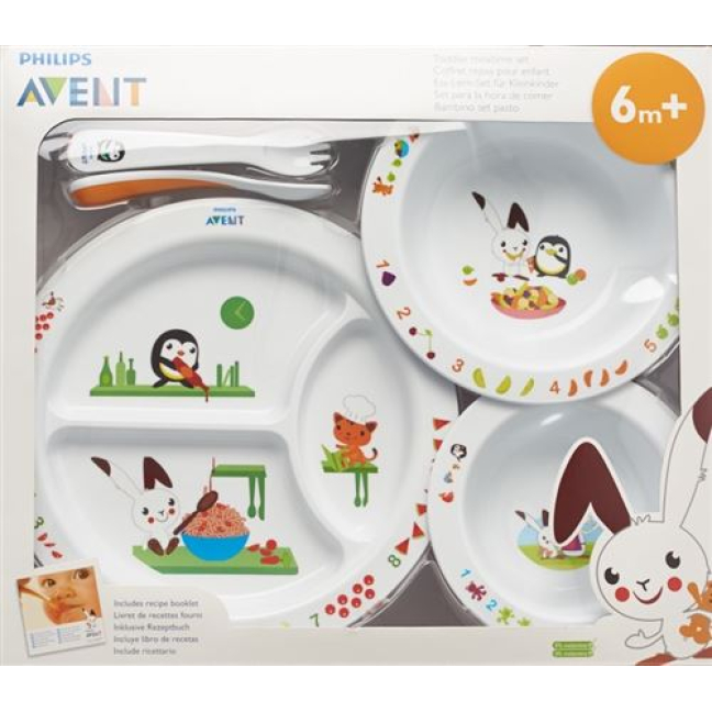 AVENT PHILIPS baby dining learning set large 6M+