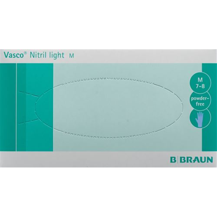 Găng tay thi Vasco Nitrile Light M latex không bột 100 chiếc