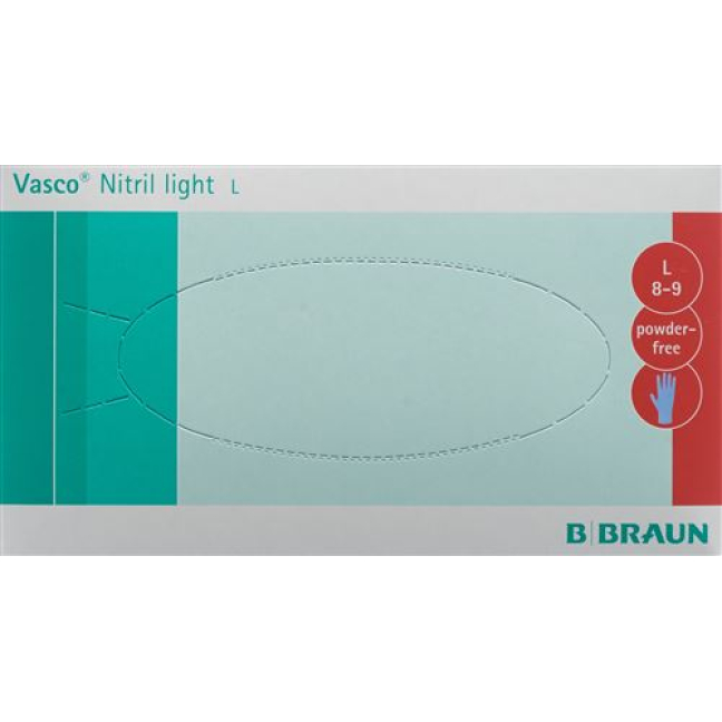 Vasco Nitrile Examination Gloves Light L latex powder free 100 pcs