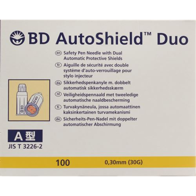 BD Auto Shield Duo safety pen needle 8mm 100 pcs