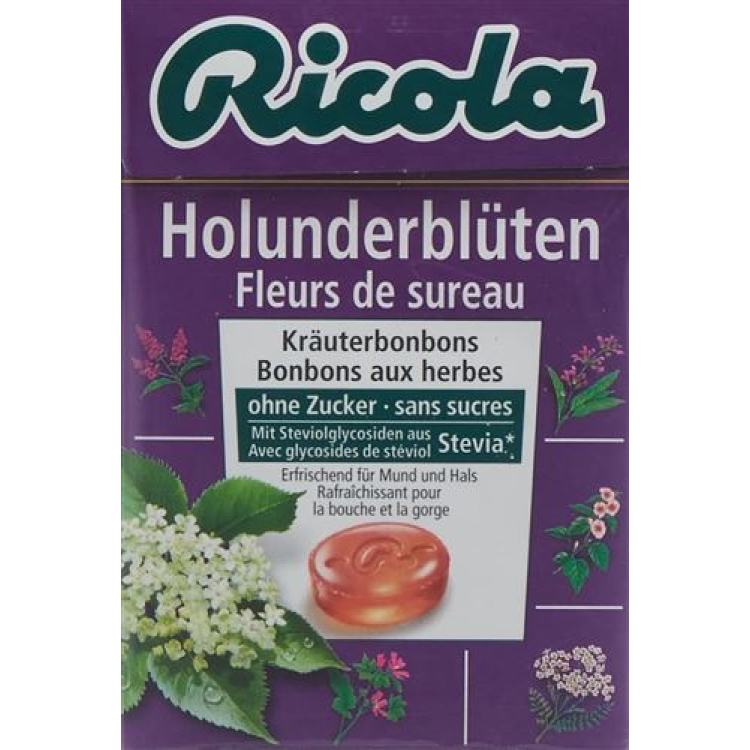 Ricola elderflower sweets without sugar with stevia bag 125 g