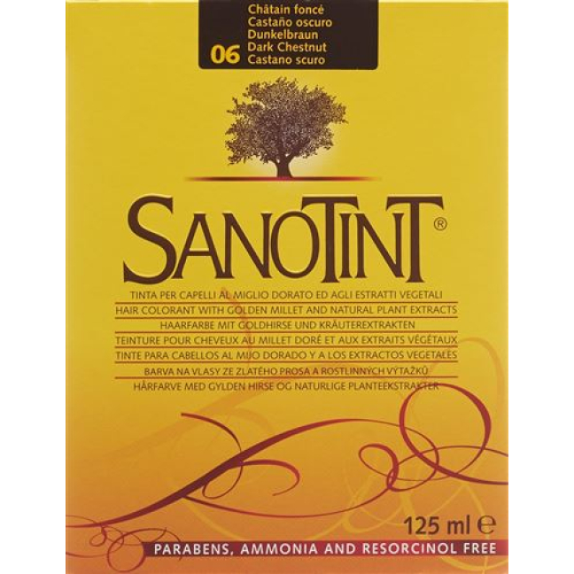 մուգ շագանակագույն մազերի գույն Sanotint 06