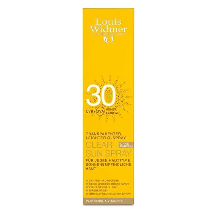 Louis Widmer Soleil Clear Sun 30 Non Parfumé Semprot 125 ml