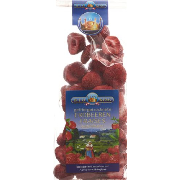 Bioking strawberries freeze-dried Btl 40 ក្រាម។