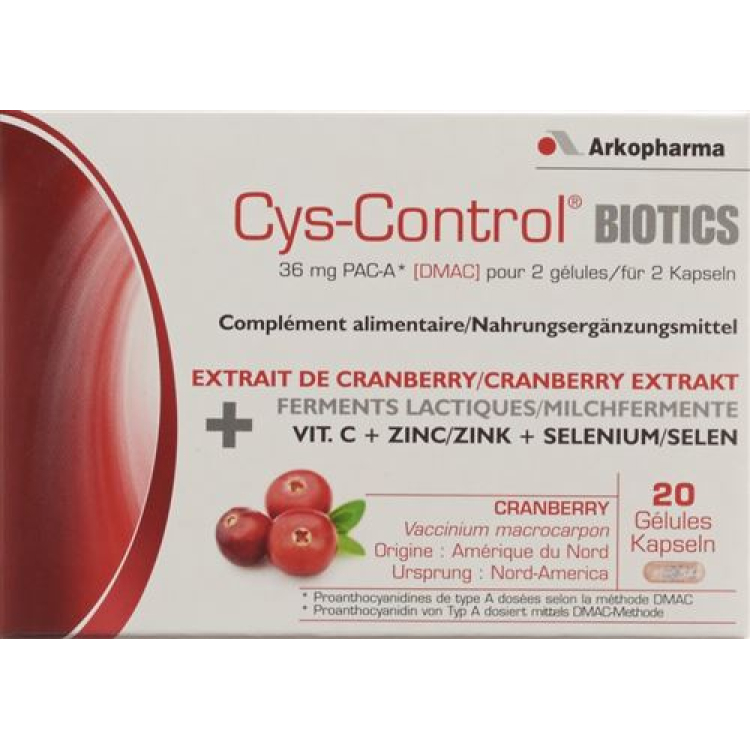 Cys-Control Biotics プロバイオティクス カプセル 20 個