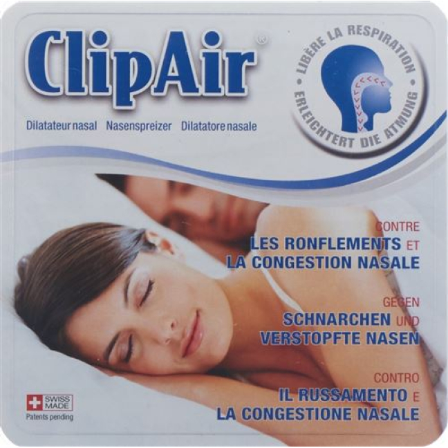ClipAir ცხვირის დილატორი ძილისა და სპორტისთვის 3 ც