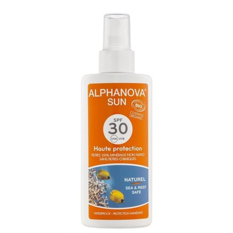 Alphanova SUN Spray Bio SPF30 بدون جسيمات نانوية 125 مل