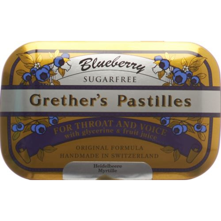 Grethers Pastiglie di mirtilli senza zucchero 110g