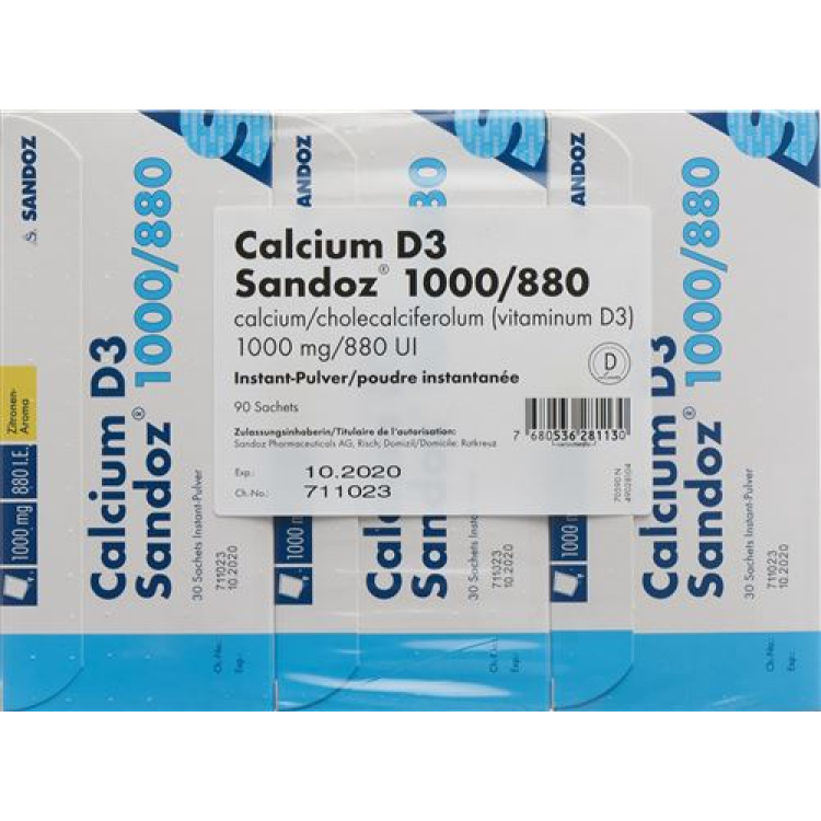 Kalsium D3 Sandoz Plv 1000/880 tas 90 buah