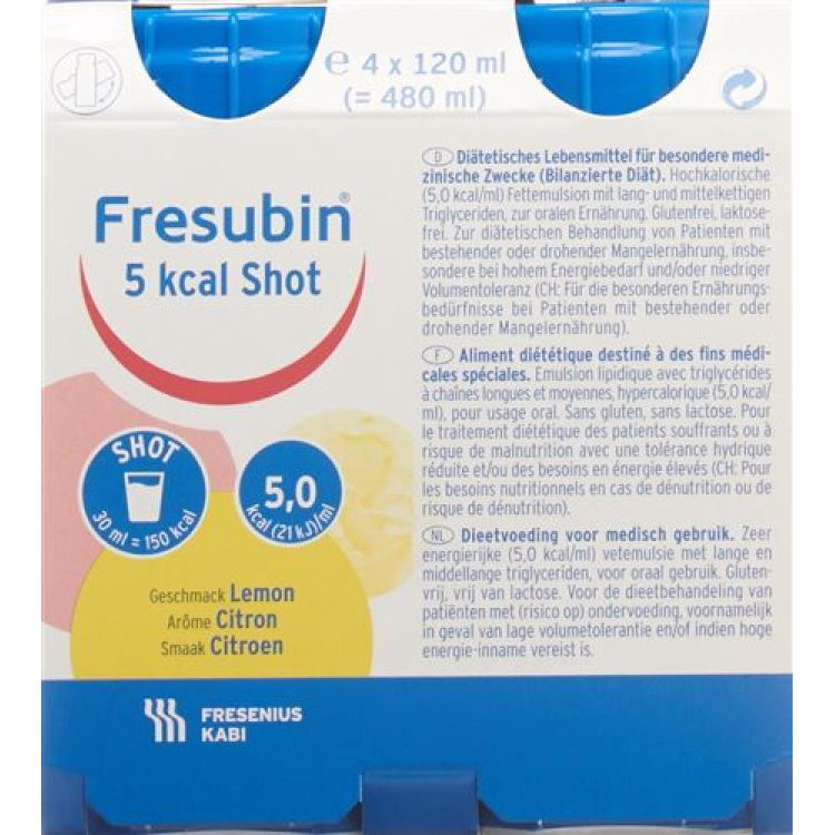 Fresubin 5 kcal shot citron 4 flasker 120 ml