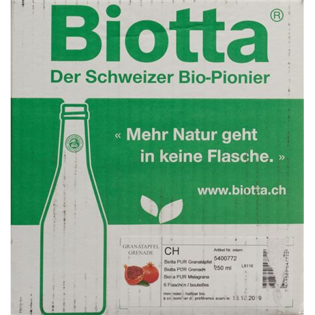 Biotta 석류 PUR Bio 6 x 2.5 dl