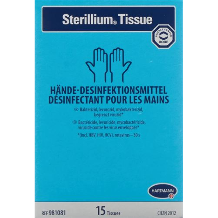 Sterillium tissue desinfectiedoekjes 15 st