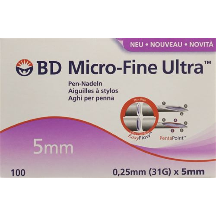 BD Micro-Fine Ultra Pen Needle 0.25x5mm 100 chiếc