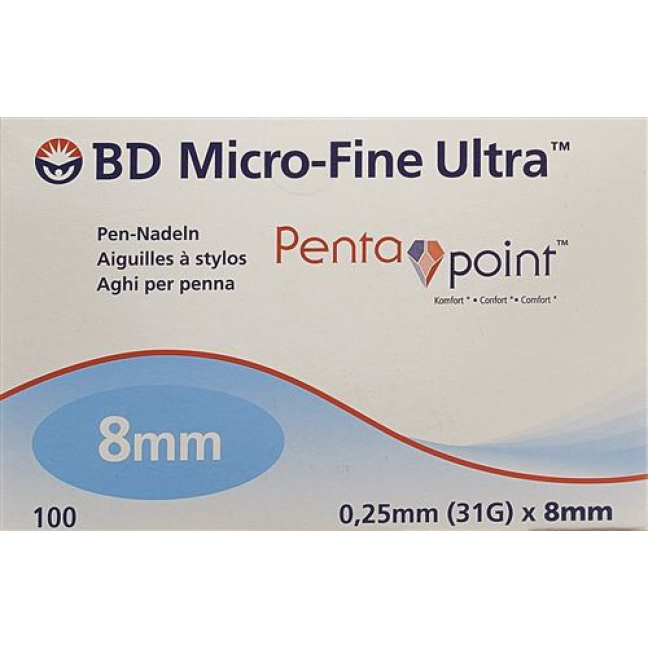 BD Micro-Fine Ultra Pen Needle 0.25x8mm 100 pcs