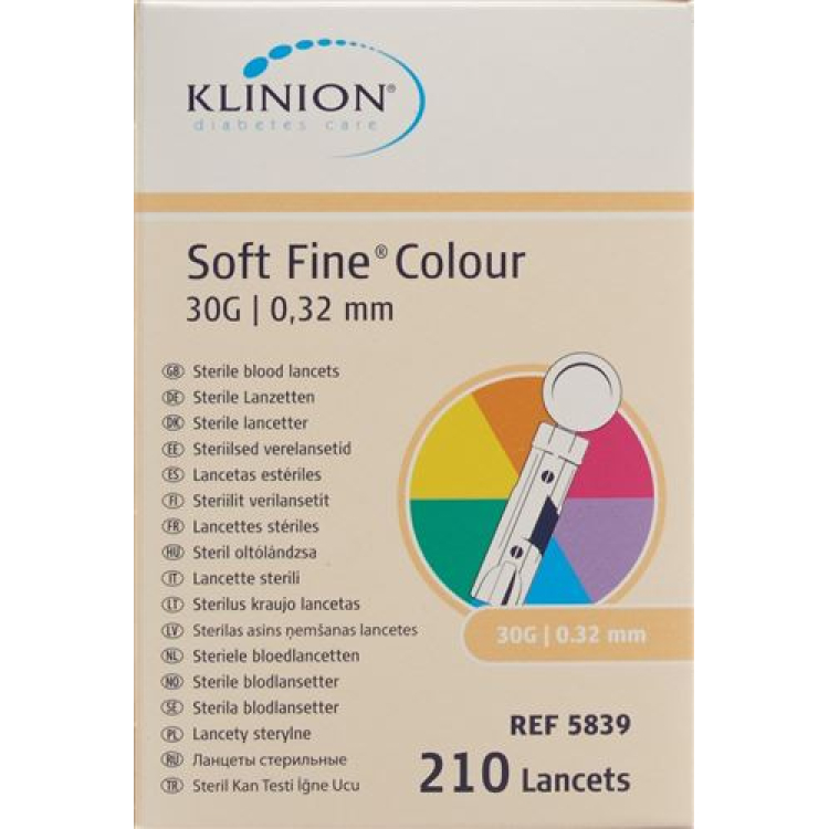 Klinion Soft Fine еднократни ланцети 30G стерилни 210 бр